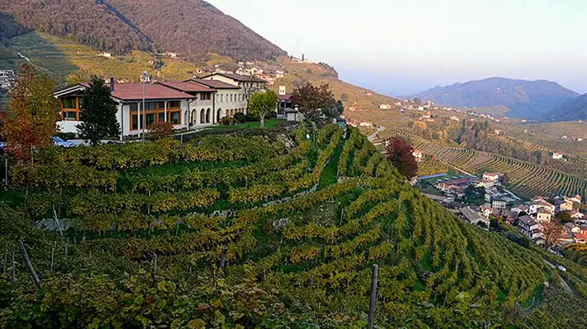 Panorama of the Prosecco region in Veneto